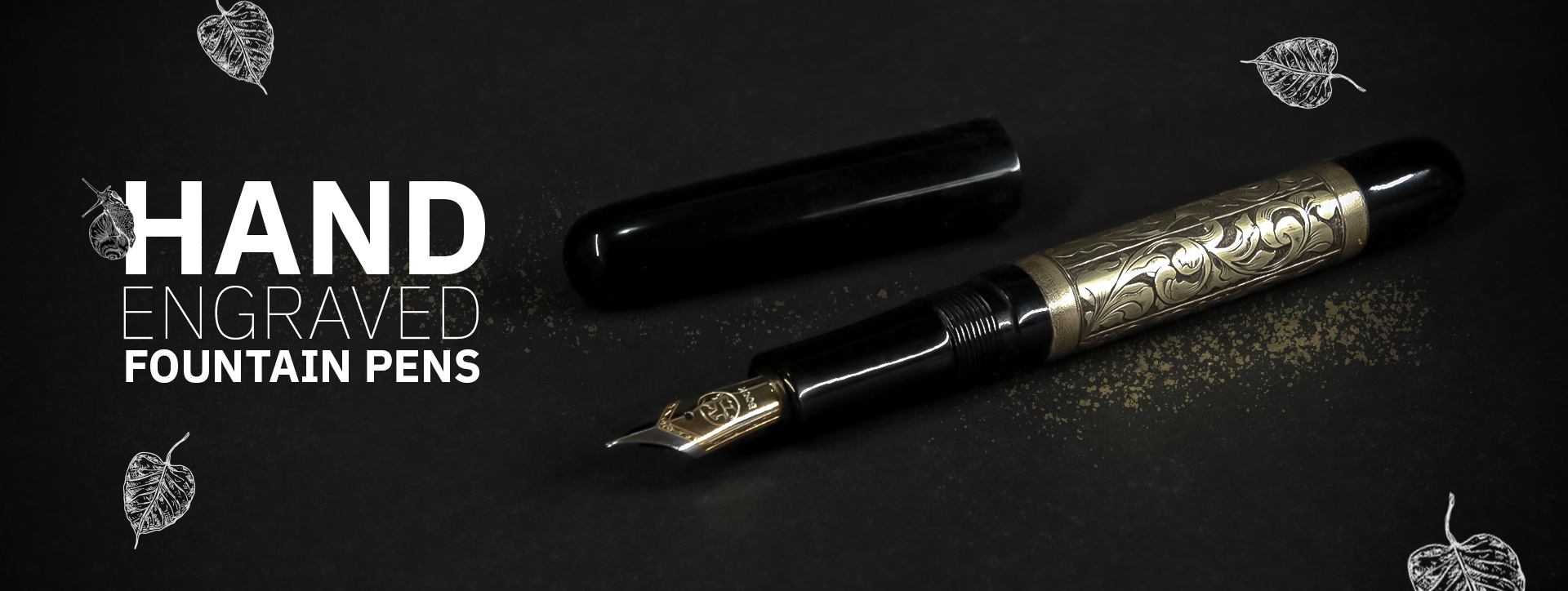 HAND ENGRAVED FOUNTAIN PENS